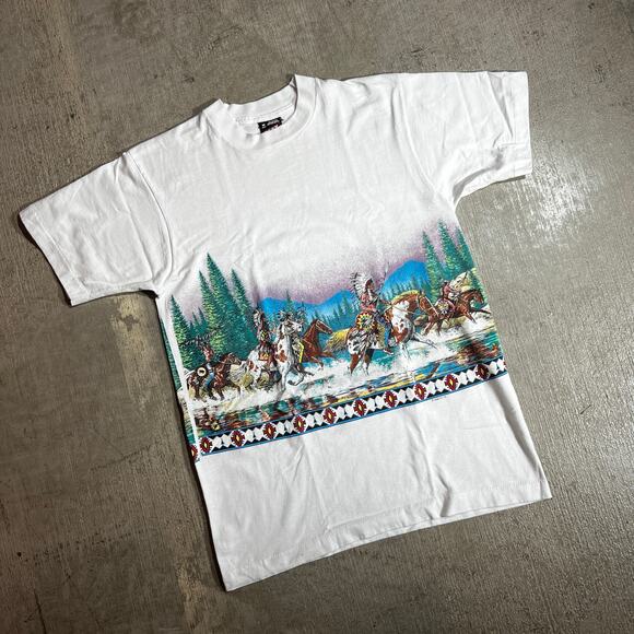 Fruit of the Loom Other - Vintage 1991 Habitat Native American Horse T-Shirt Medium